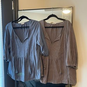 Grey and blue blouse